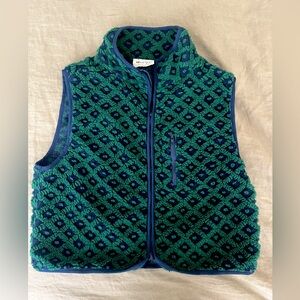 Cropped Patterned Sherpa Vest, Midnight Lunch Montana Vest
